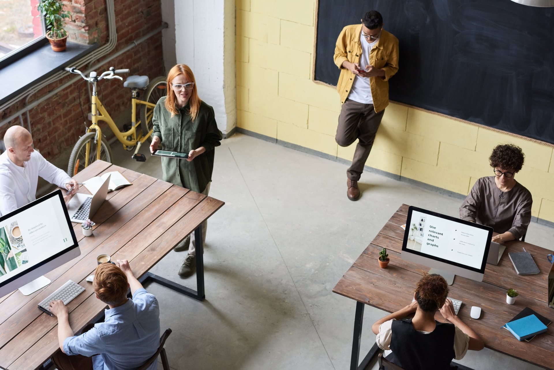 Members at a coworking space enjoying their day