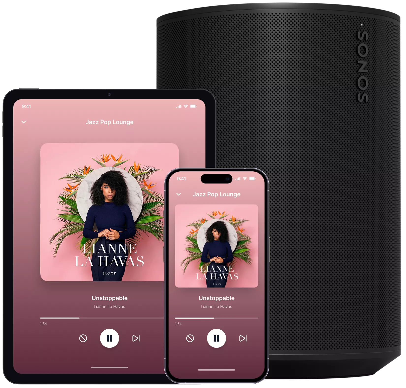 Soundsuit app on iPad, iPhone and Sonos speaker